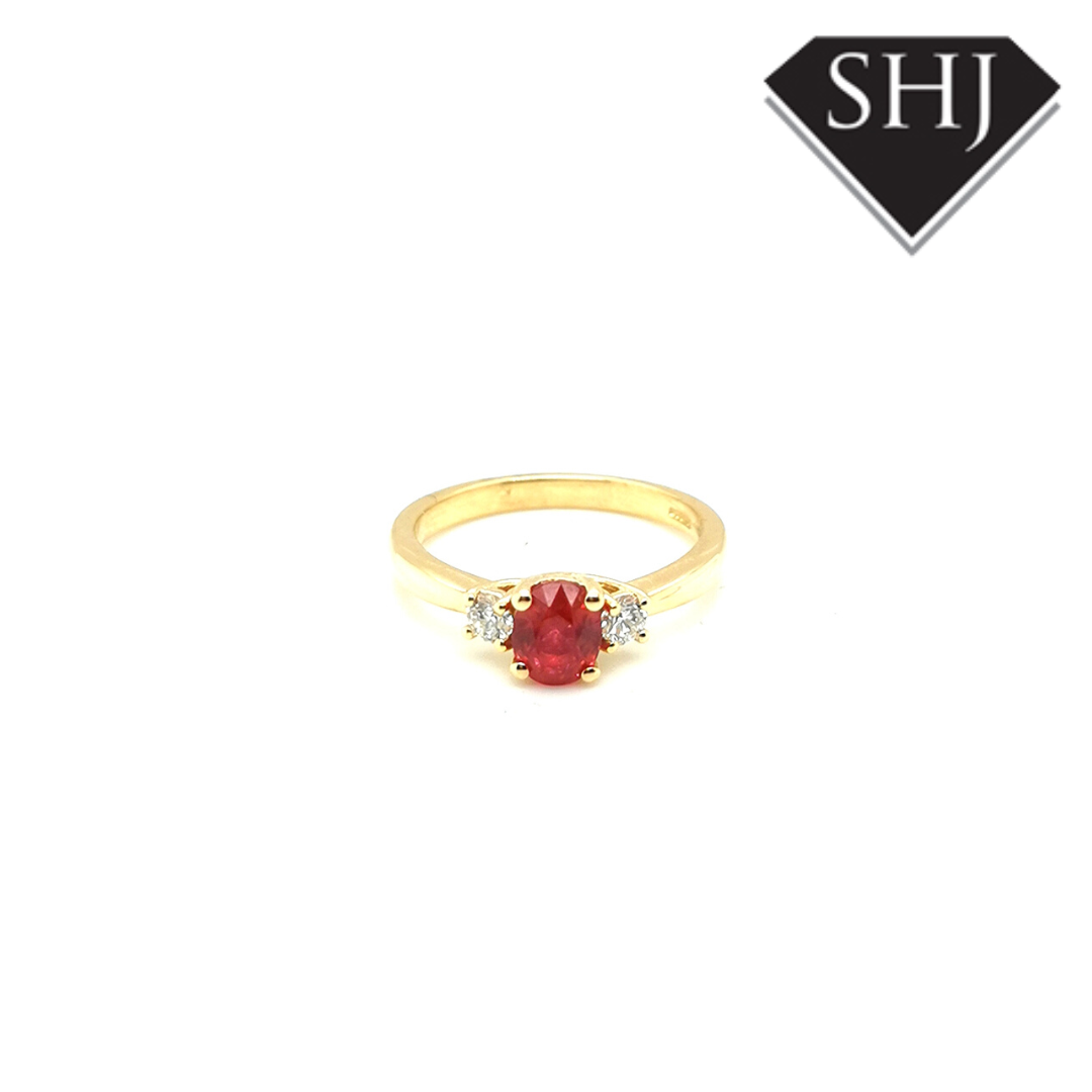 18ct Yellow Gold Ruby and Diamond Ring