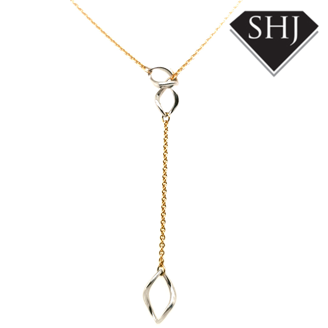 18ct Yellow Gold /White Gold Lariat Necklace
