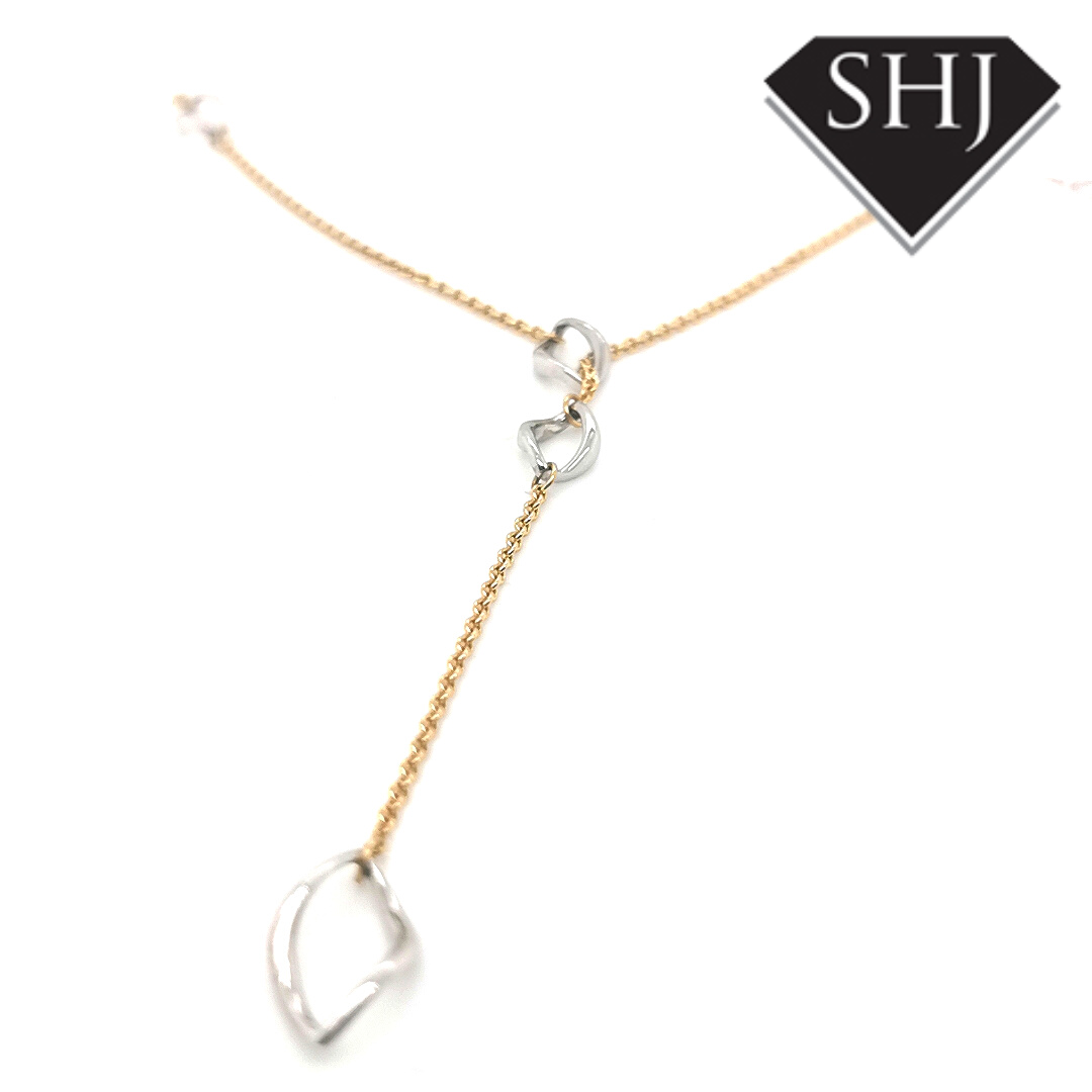 18ct Yellow Gold /White Gold Lariat Necklace