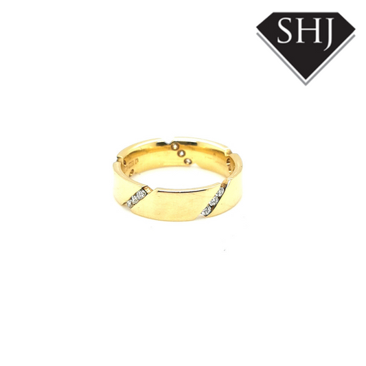 18ct Yellow Gold Diamond Set Band