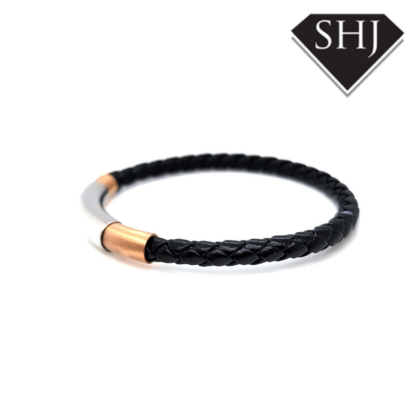 Stainless Steel/Leather Bracelet