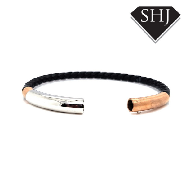 Stainless Steel/Leather Bracelet