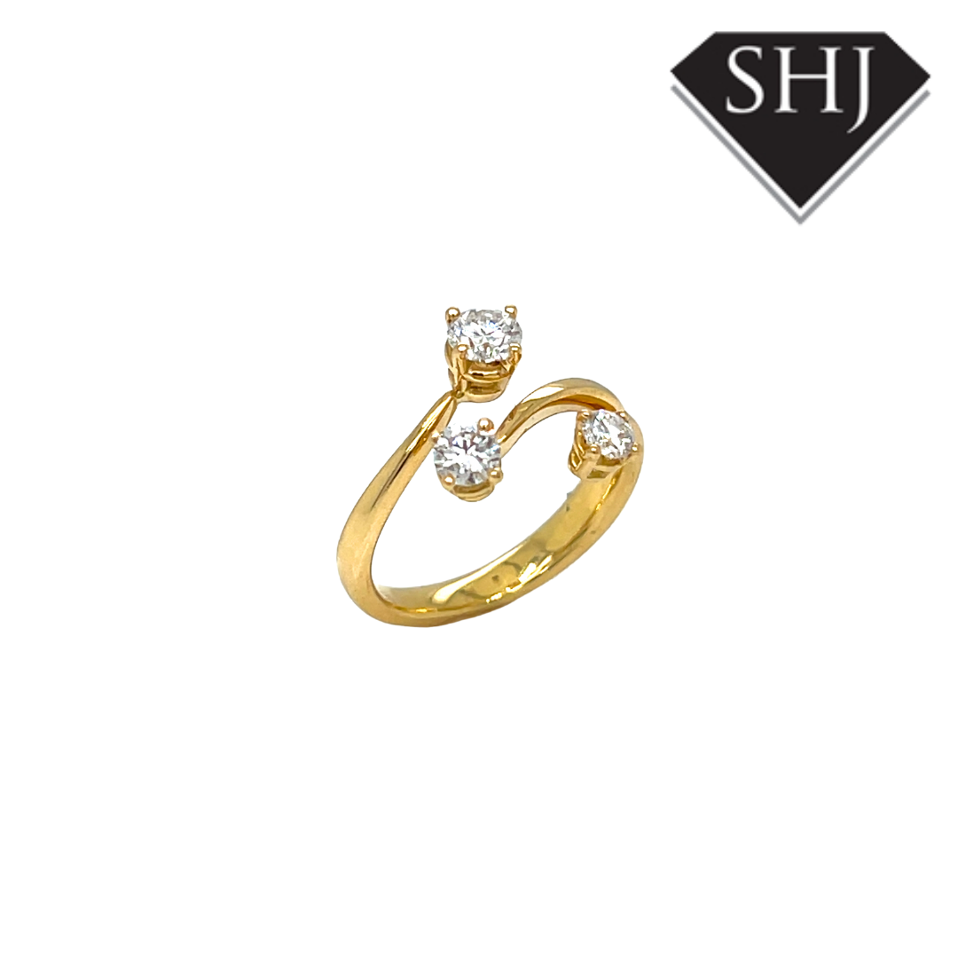 18ct Yellow Gold Diamond 3 Stone Ring