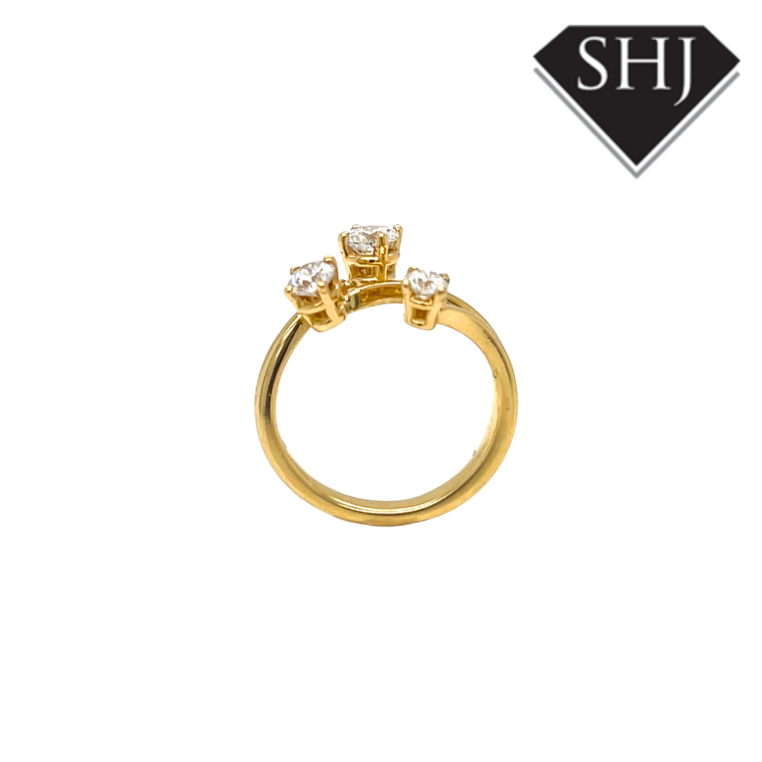 18ct Yellow Gold Diamond 3 Stone Ring