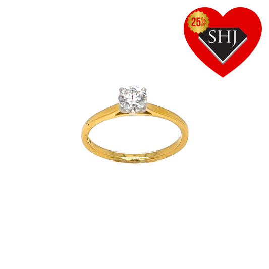 18ct Yellow & White Gold 0.51ct Diamond Ring