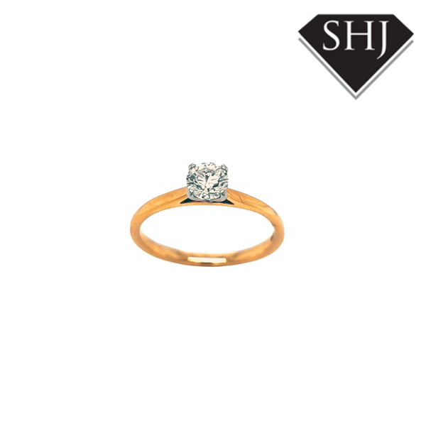 18ct Yellow & White Gold 0.51ct Diamond Ring