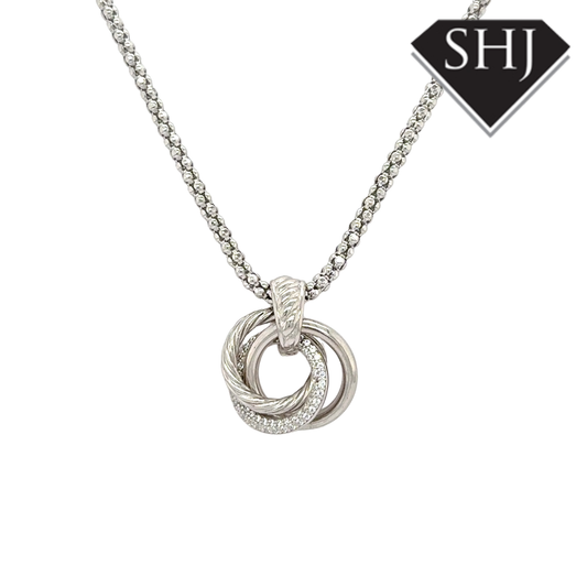 Silver Circle Pendant and Chain