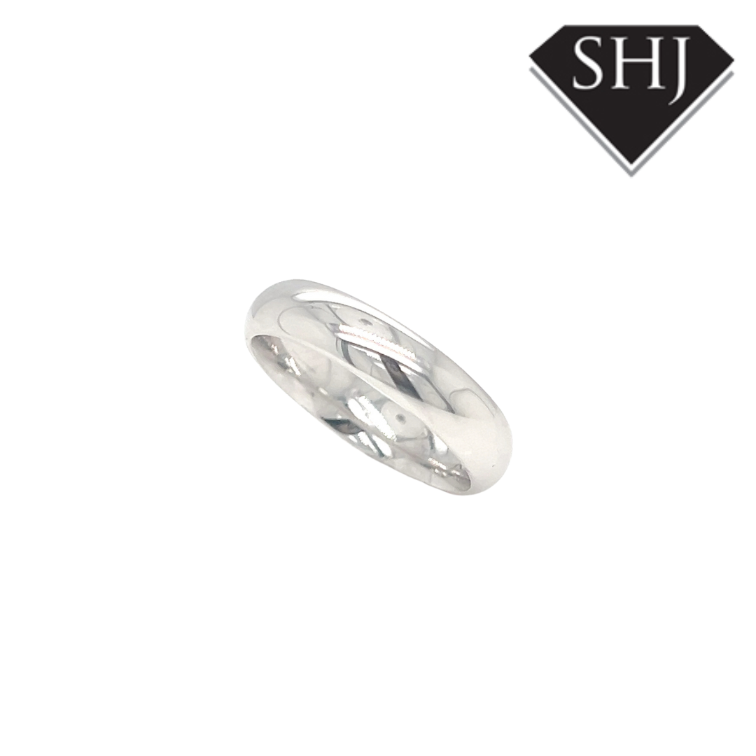 18ct White Gold Court 5mm Wedding Band