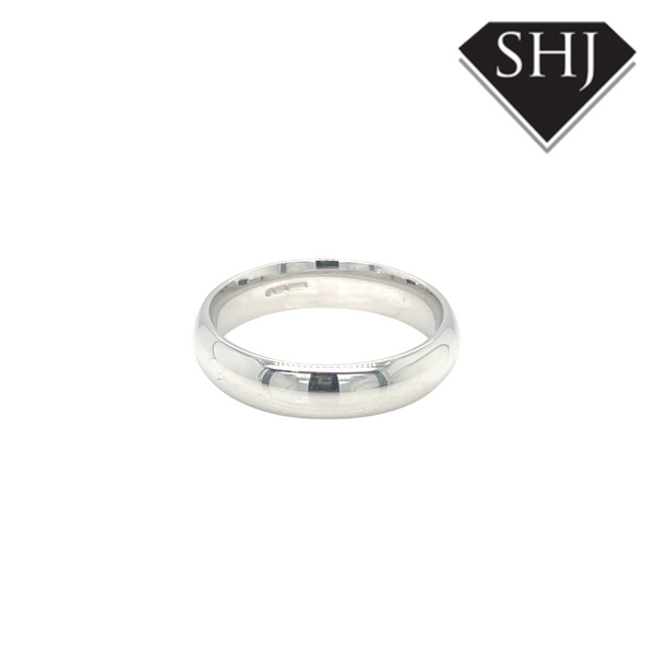 18ct White Gold Court 5mm Wedding Band