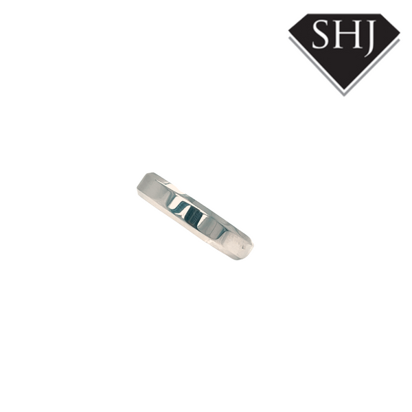 18ct White Gold Beveled Edge Wedding Band