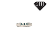 18ct White Gold Beveled Edge Wedding Band