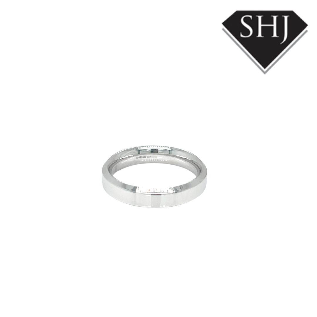 18ct White Gold 5mm Bevelled Edge Wedding Band