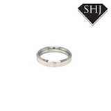 18ct White Gold Beveled Edge Wedding Band