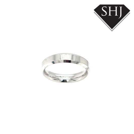 18ct White Gold 5mm Bevelled Edge Wedding Band