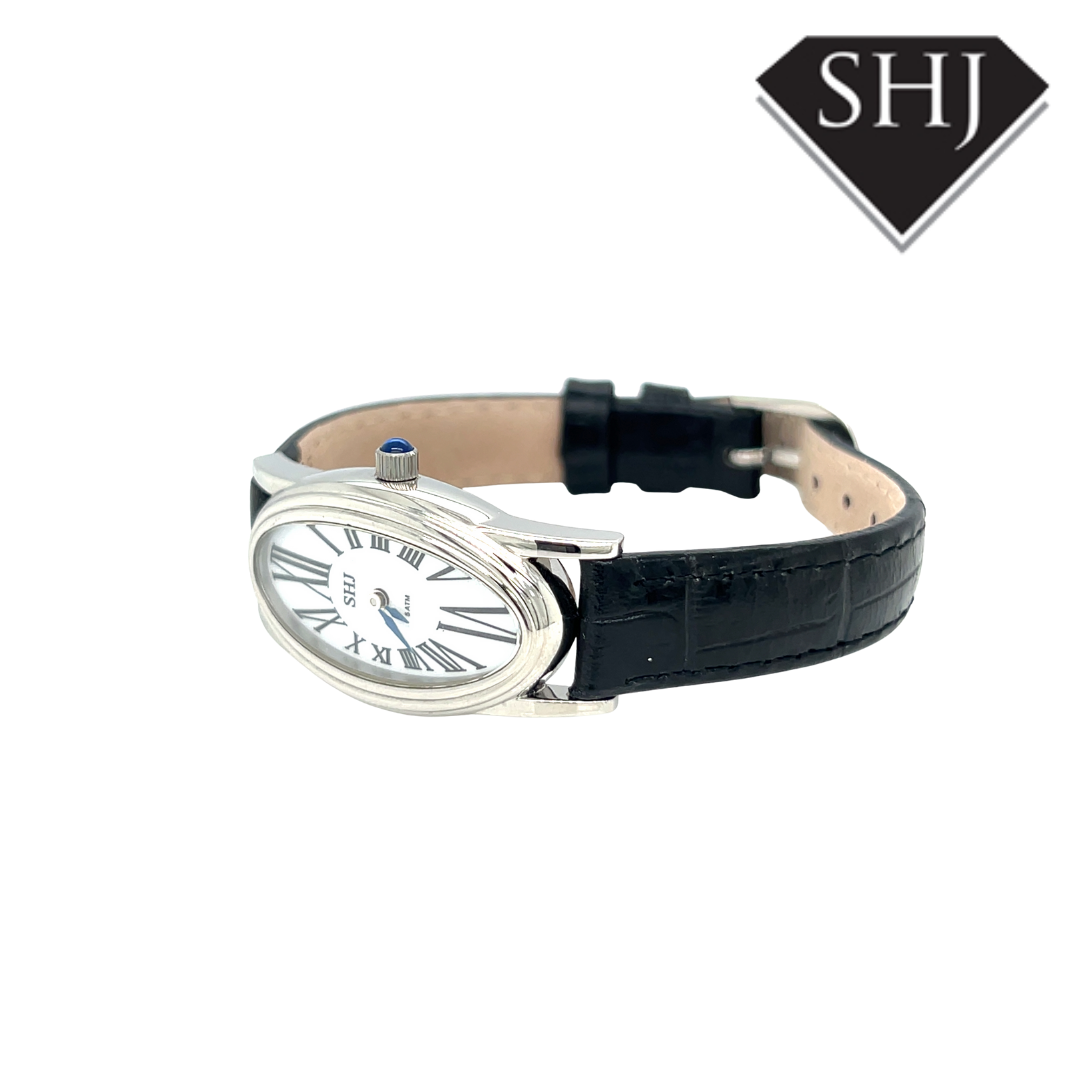 SHJ Ladies Black Strap Watch