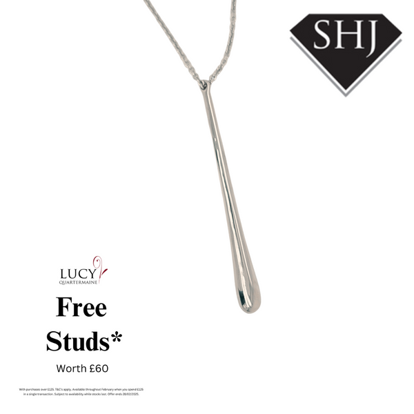 Silver Long Drip Necklace Lucy Q