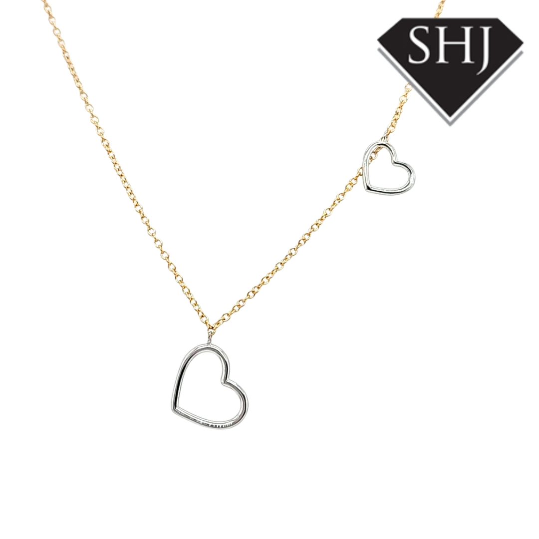 9ct Yellow Gold / White Gold Heart Pendant