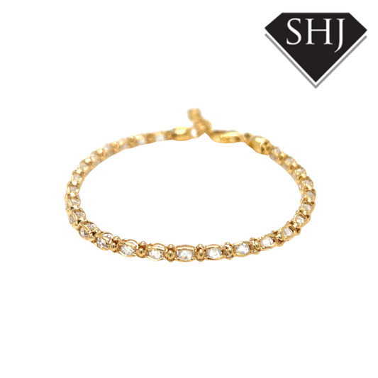 Silver Gold Plated CZ Bracelet