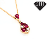 18ct Yellow Gold Ruby and Diamond Pendant