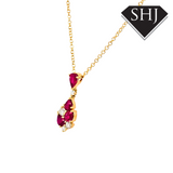 18ct Yellow Gold Ruby and Diamond Pendant