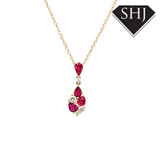 18ct Yellow Gold Ruby and Diamond Pendant