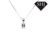 18ct White Gold Emerald Cut Diamond Pendant