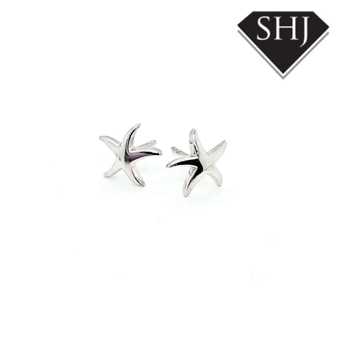 Silver Starfish Earrings