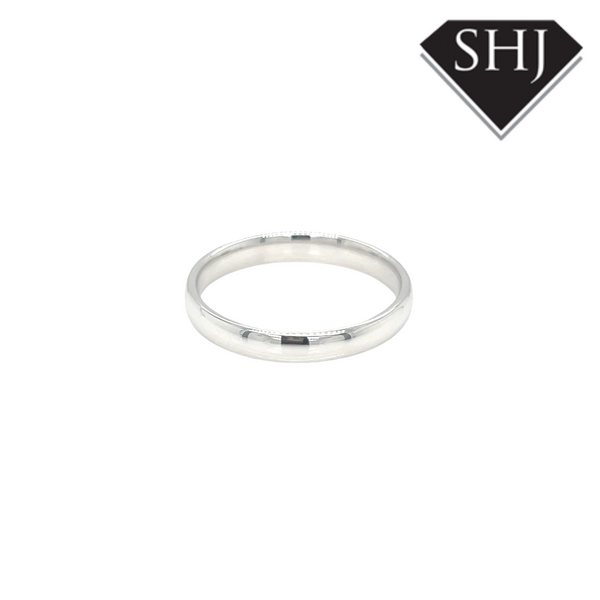 18ct White Gold Court 3mm Wedding Band