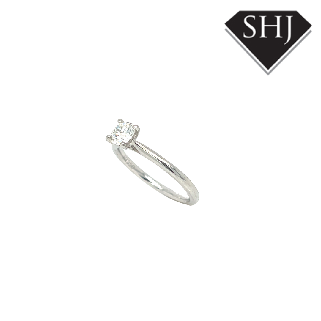 Platinum Single Stone 0.50ct H SI2 Diamond Ring