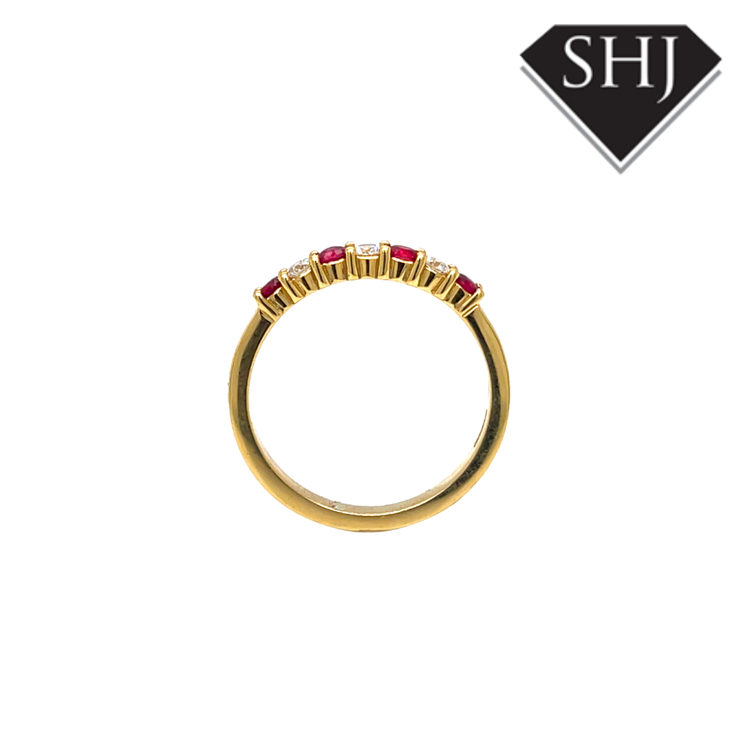 18ct Yellow Gold Ruby & Diamond Eternity Ring