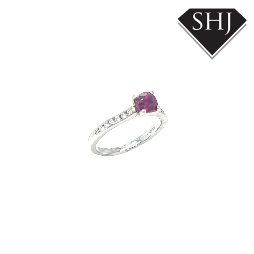 Platinum Ruby and Diamond Ring