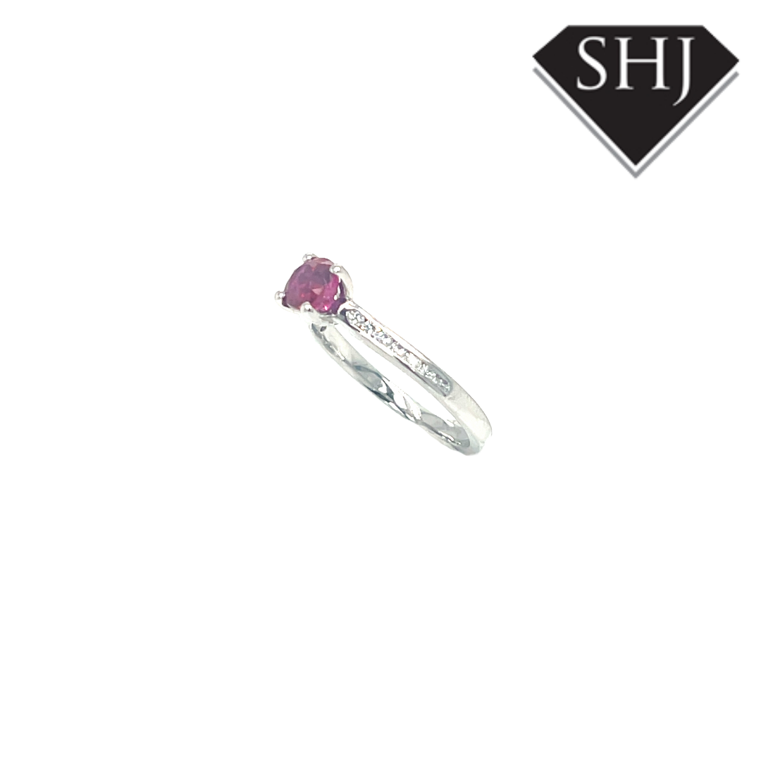 Platinum Ruby and Diamond Ring