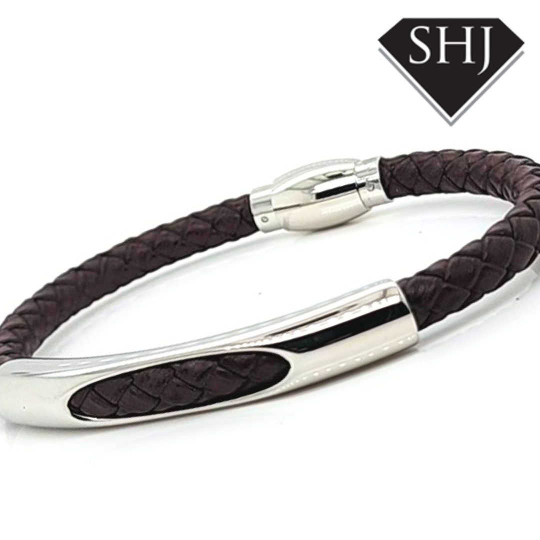 Pleated Leather Bracelet