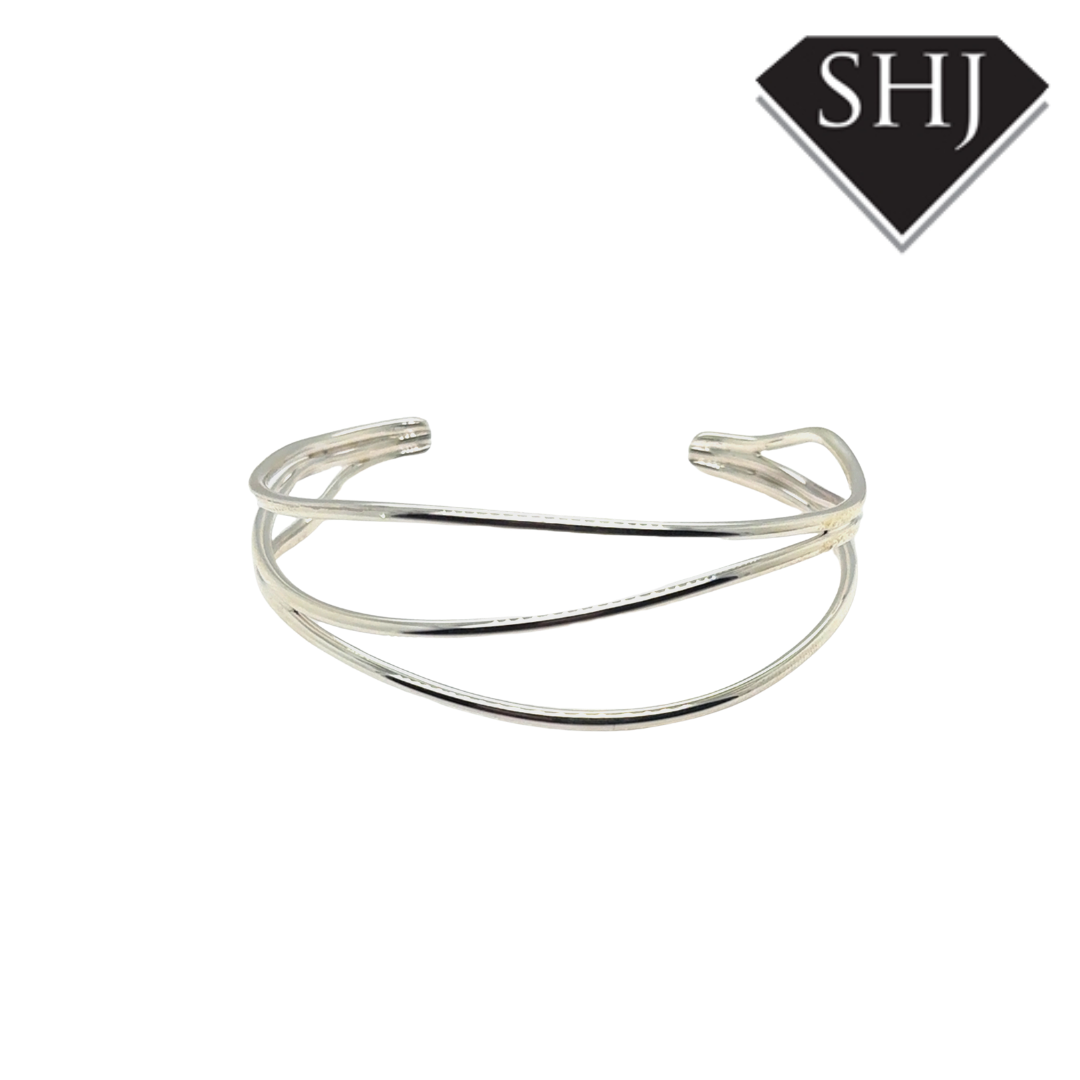 Silver Twist Cuff Bangle