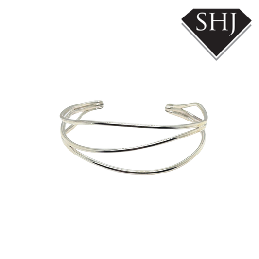 Silver Twist Cuff Bangle