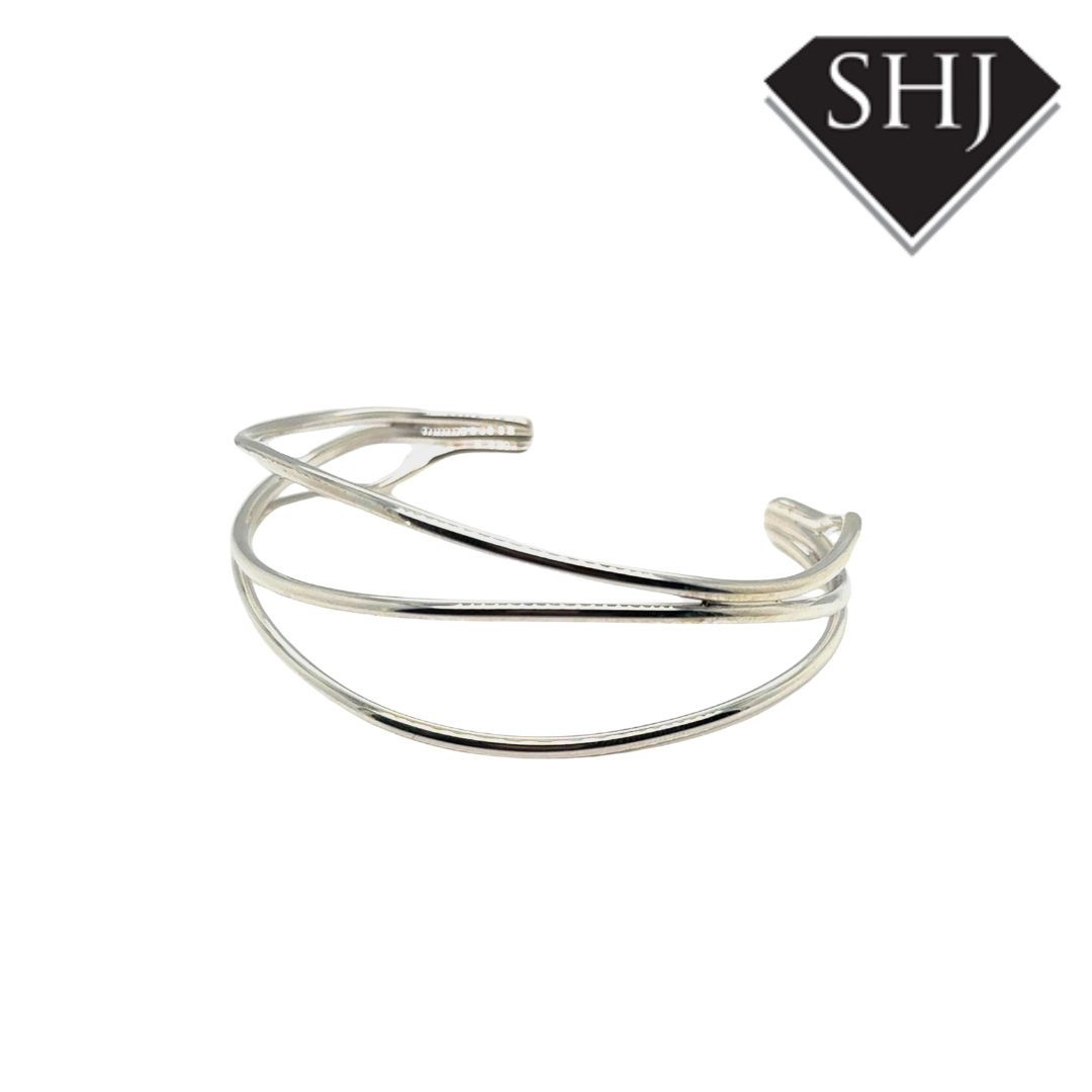 Silver Twist Cuff Bangle