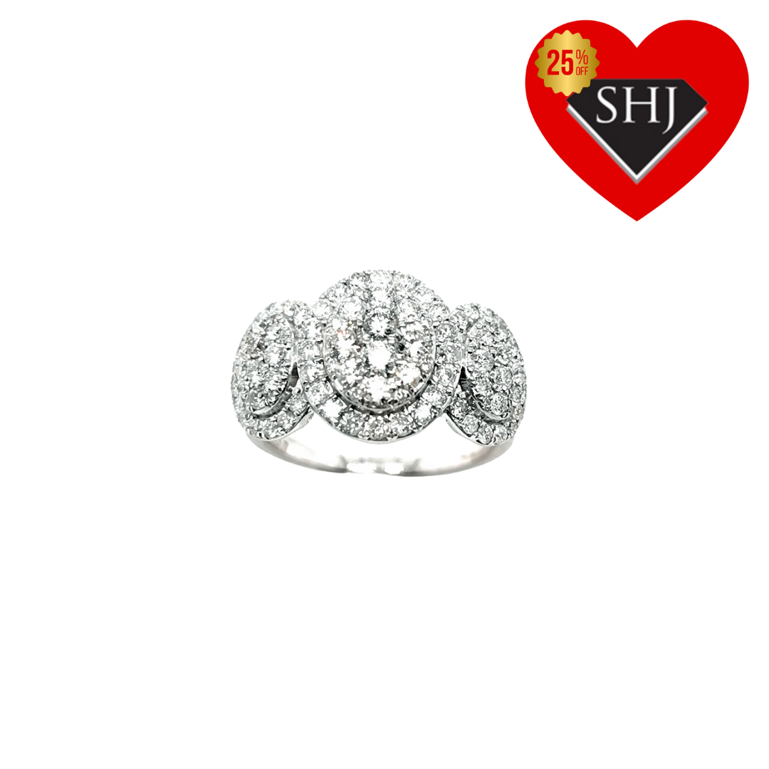 9ct White Gold Diamond Cluster Ring