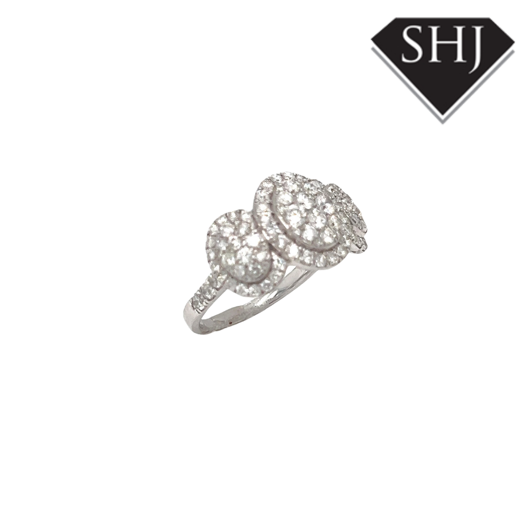 9ct White Gold Diamond Cluster Ring