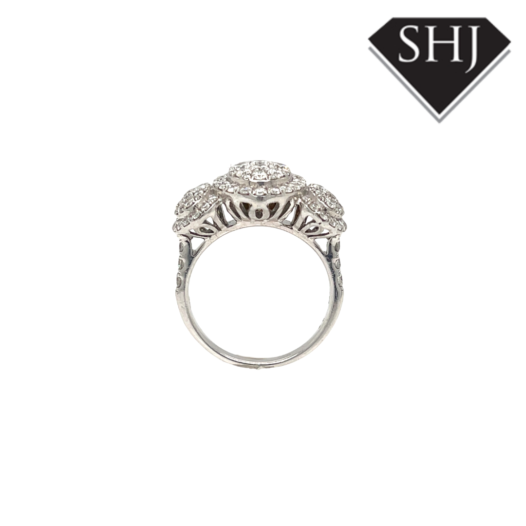 9ct White Gold Diamond Cluster Ring
