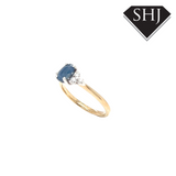 9ct Yellow Gold Sapphire and Diamond Ring