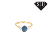 9ct Yellow Gold Sapphire and Diamond Ring