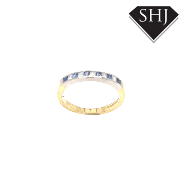18ct Yellow Gold Sapphire and Diamond Eternity Ring