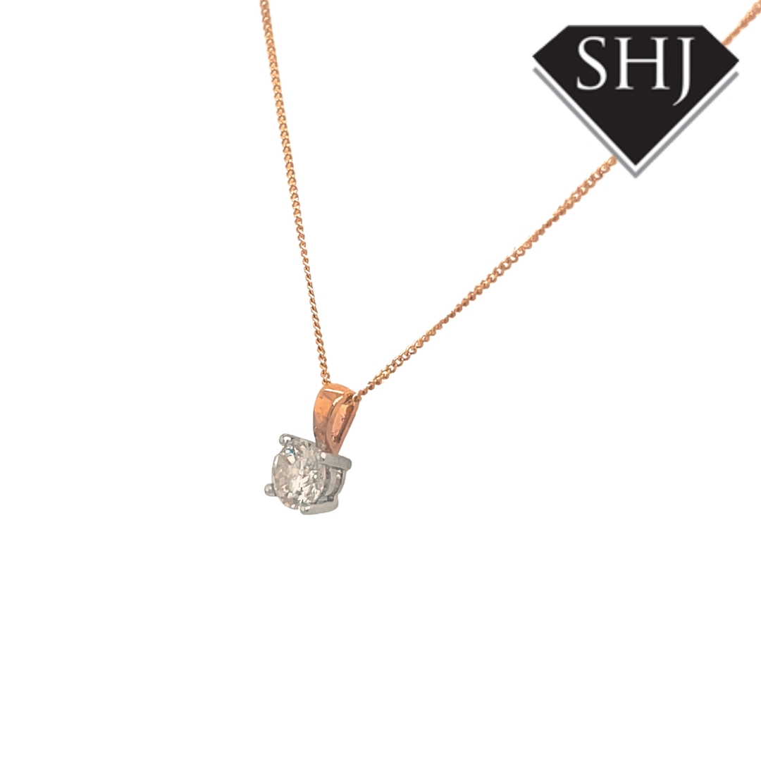 18ct Yellow White Gold 0.40ct Diamond Pendant