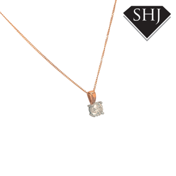 18ct Yellow White Gold 0.40ct Diamond Pendant