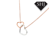 9ct Two Colour Join Heart Necklace