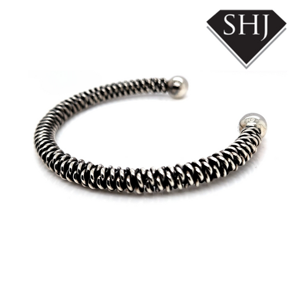 Silver/Black Torgue Bangle