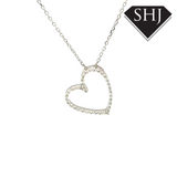 9ct White Gold 0.10ct Diamond Heart Pendant