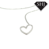 9ct White Gold 0.10ct Diamond Heart Pendant