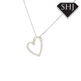 9ct White Gold 0.10ct Diamond Heart Pendant