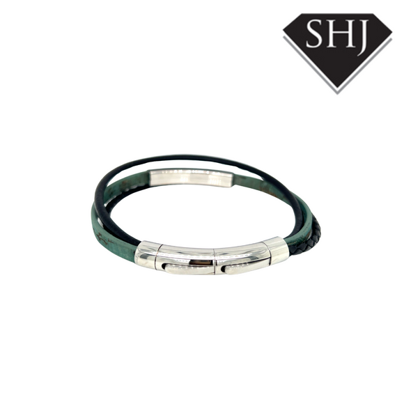 Green Leather Bracelet